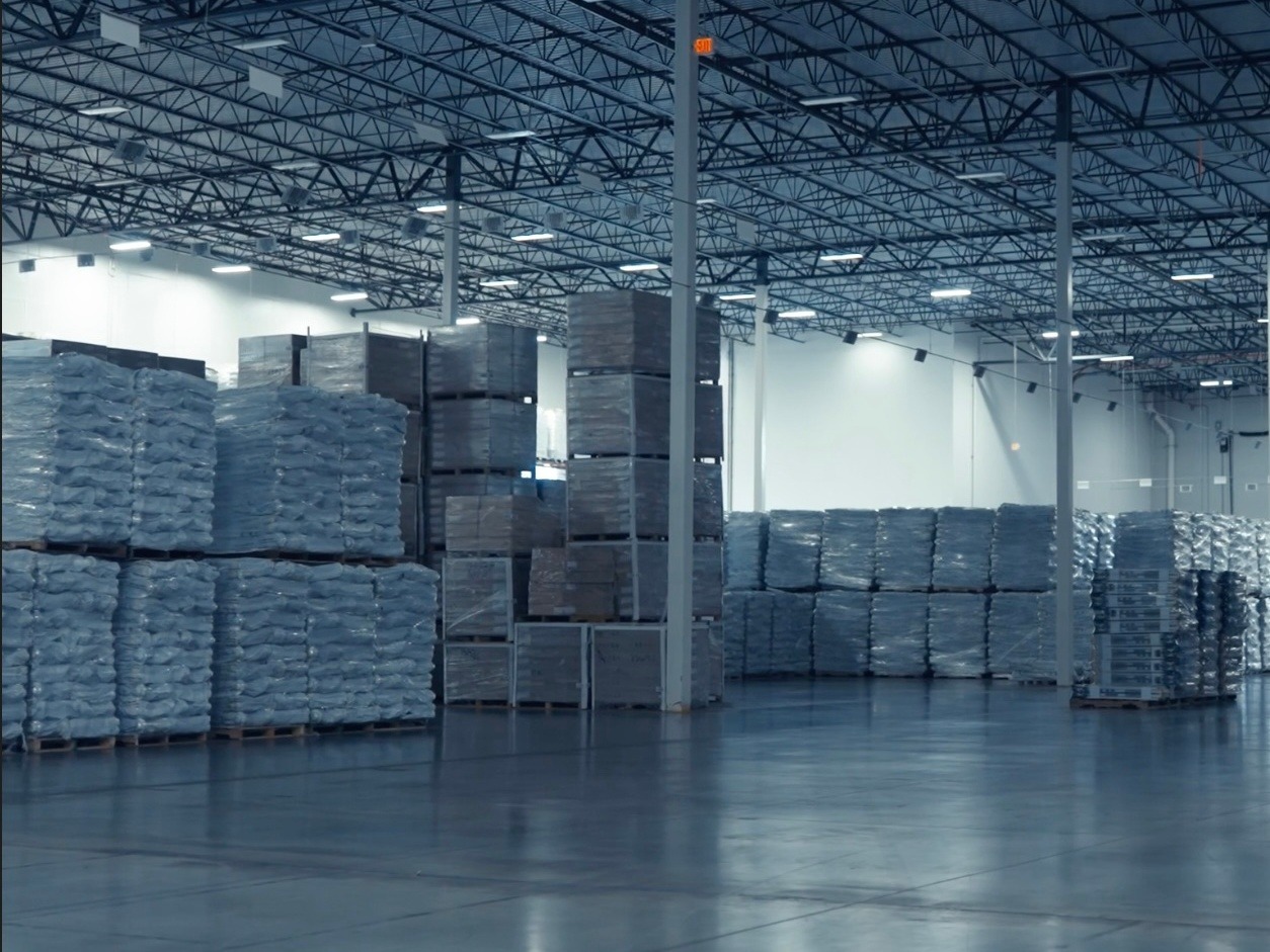 CDS Warehouse with Food Ingredients stored on pallets on shelves