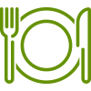 cutlery and a plate